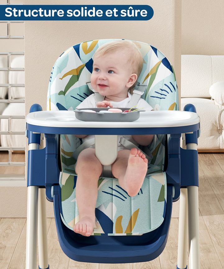 Chaise haute bébé - Bavoir en silicone offert - Superbe Bébé