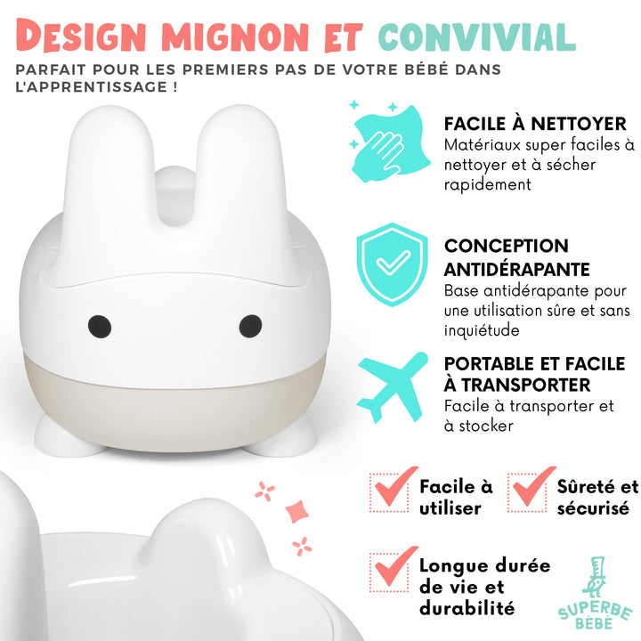 Pot d'apprentissage de la propreté - Lapin - Superbe Bébé