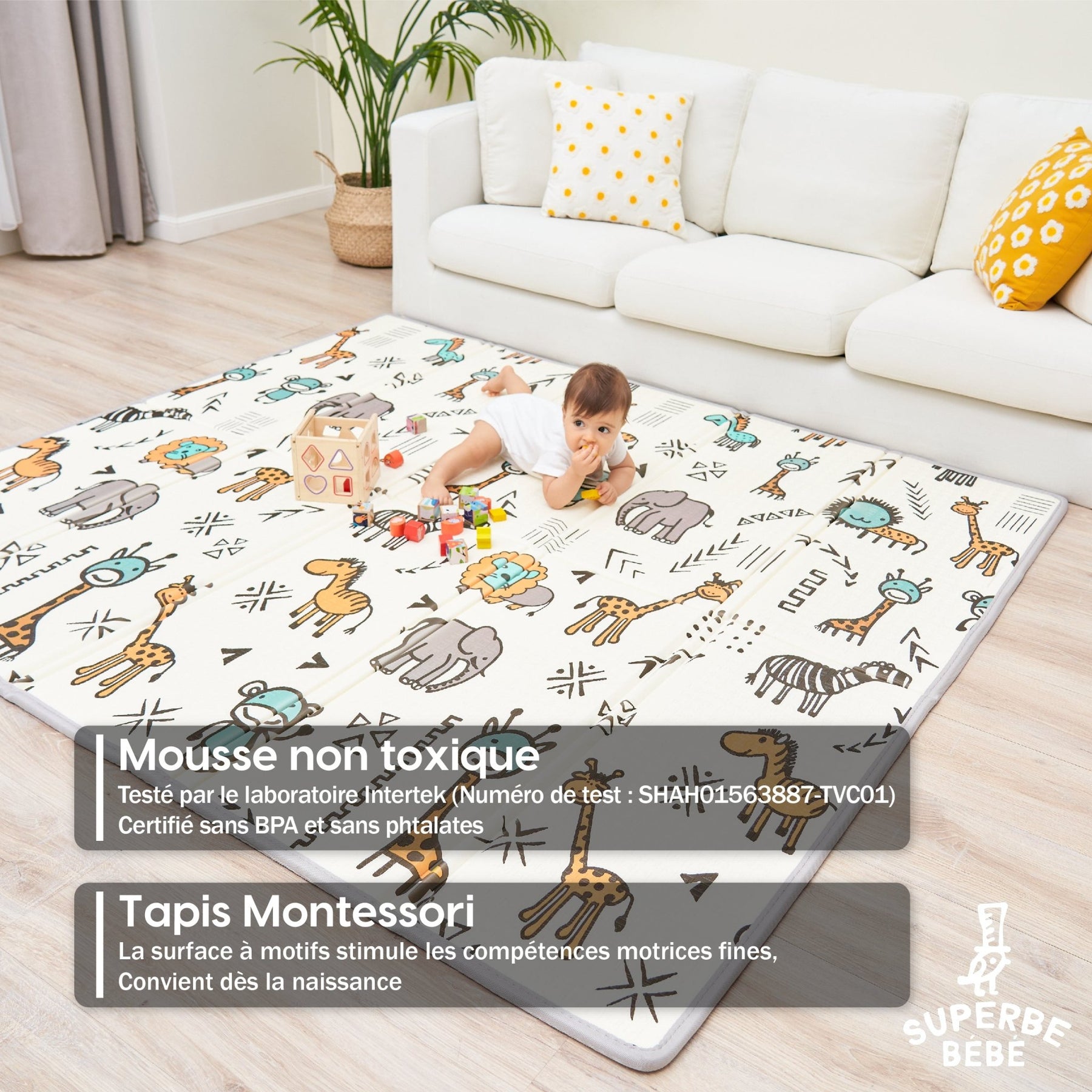 EVA Mosaïque Tapis De Sol En Mousse Pour Bébé, Tapis Puzzles De