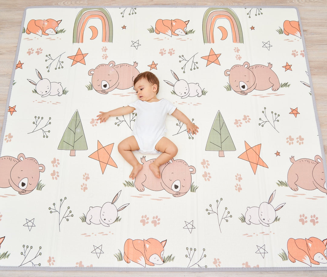 Tapis de jeu pliable pour bébé, grande taille, épais en mousse pour bébé,  tapis doux, double face, imperméable, portable (200 x 180 x 1 cm) :  : Bébé et Puériculture
